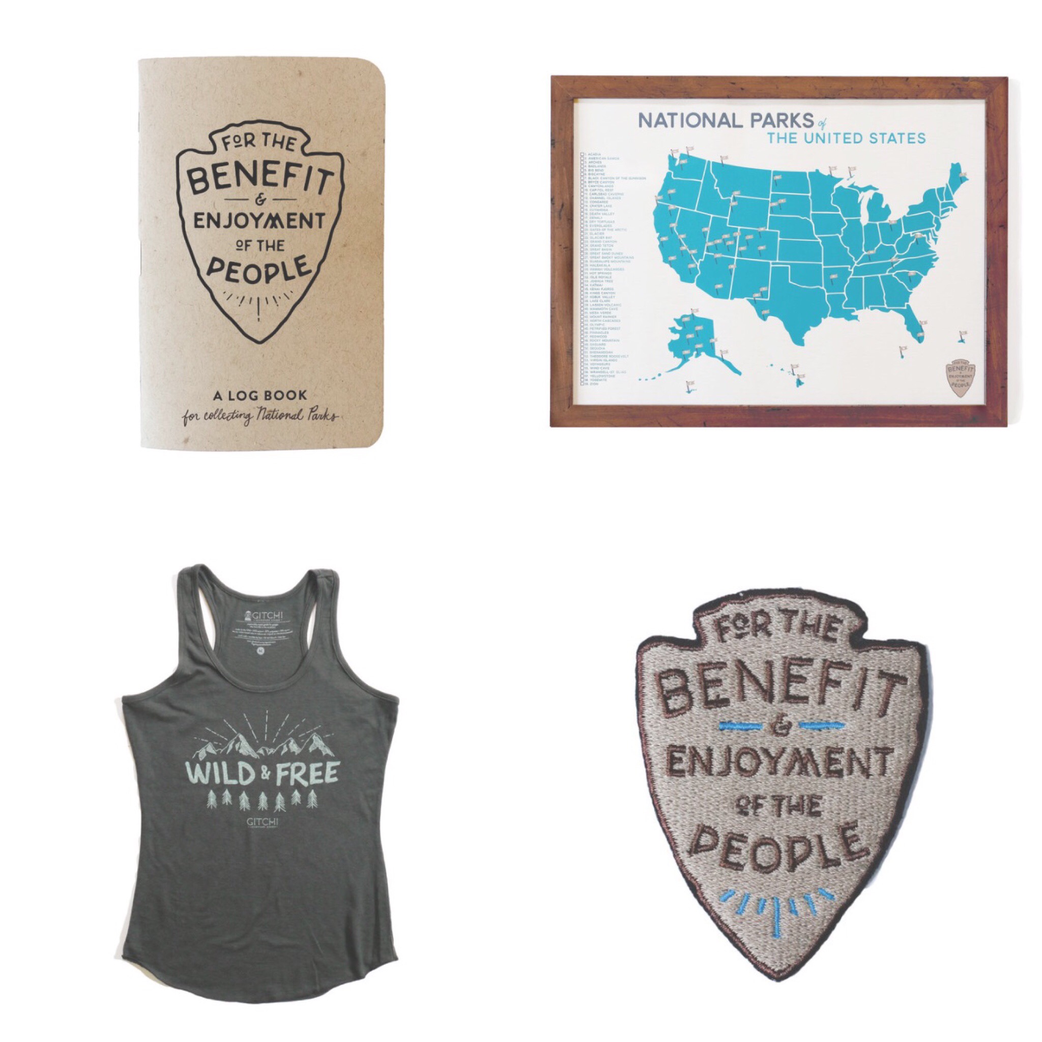 Printed maps, shirts, and patches