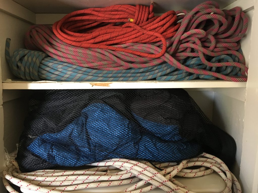 A properly stored sleeping bag