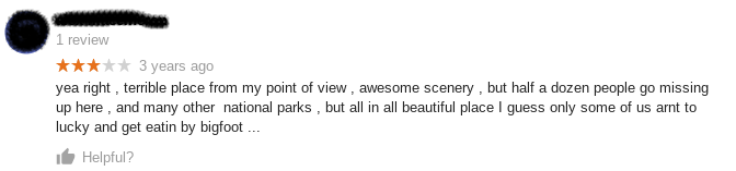 Online Review of Yosemite National Park