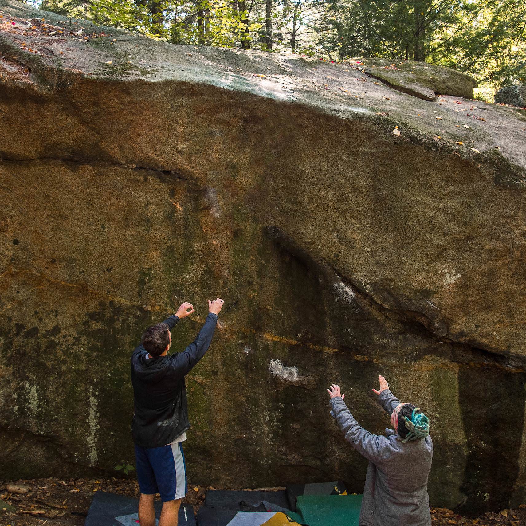 Photoshopped out climbers from boulders