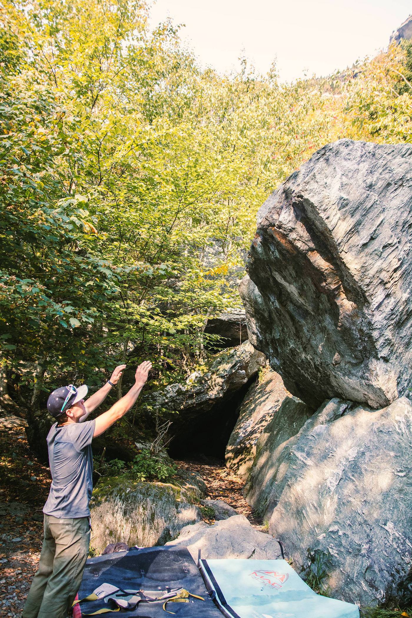 Photoshopped out climbers from boulders