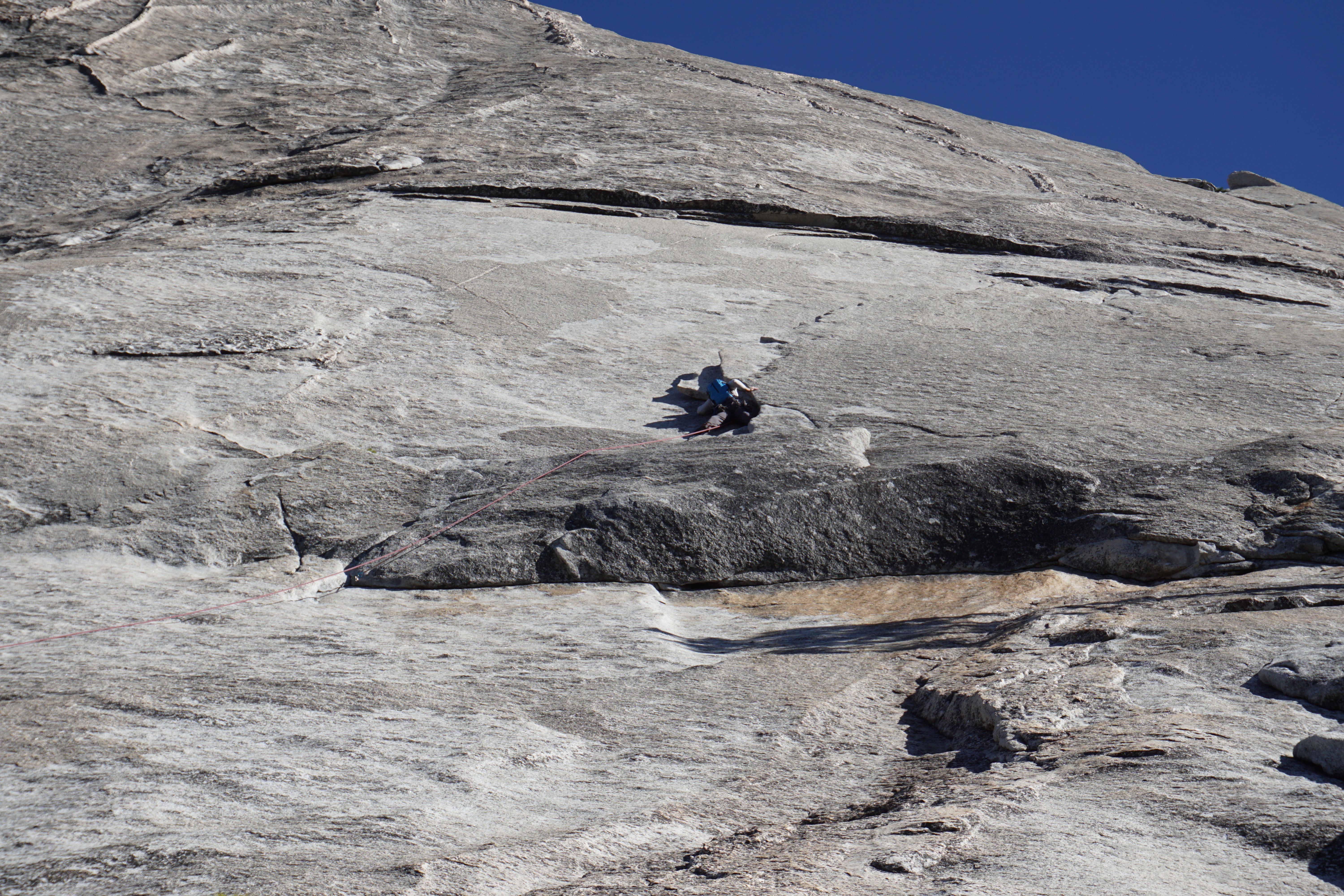Halfway through the first pitch of Snake Dike