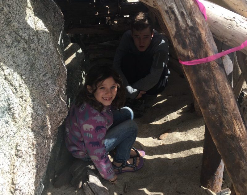 Kid-Friendly outdoor adventures like shelter building!