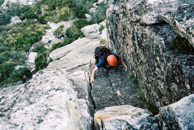 Lovers Leap Climbing Guide - Cole climbing on the East Wall