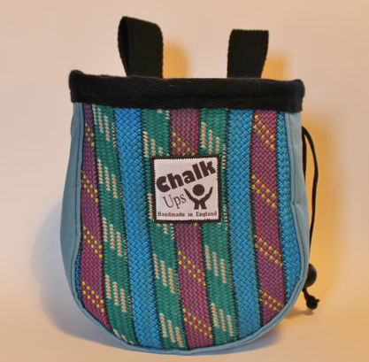 old climbing rope chalk bags
