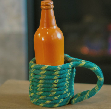 old climbing rope beer koozies can coolers