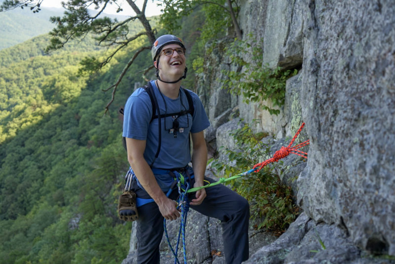 seneca rocks climbing guide - belaying at seneca