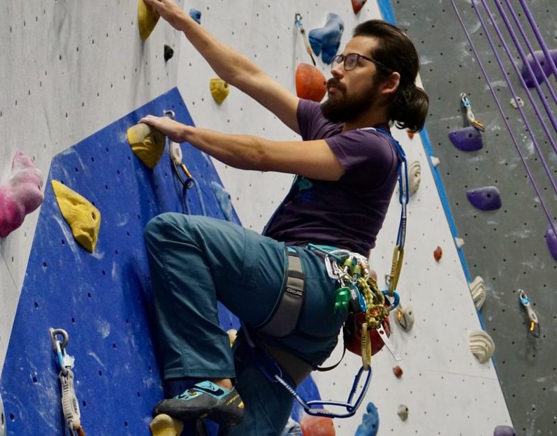 climbing lingo - climbing with lots of gear on your harness