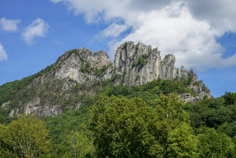 seneca rocks climbing guide - a view of the rocks!