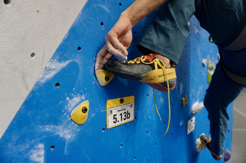 climbing lingo - climbing with shoes untied