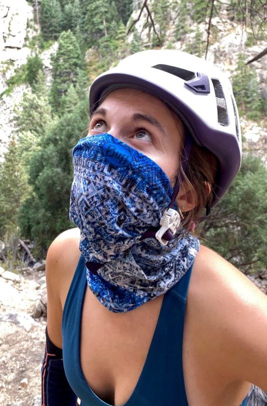 Buff being used as a Face Mask