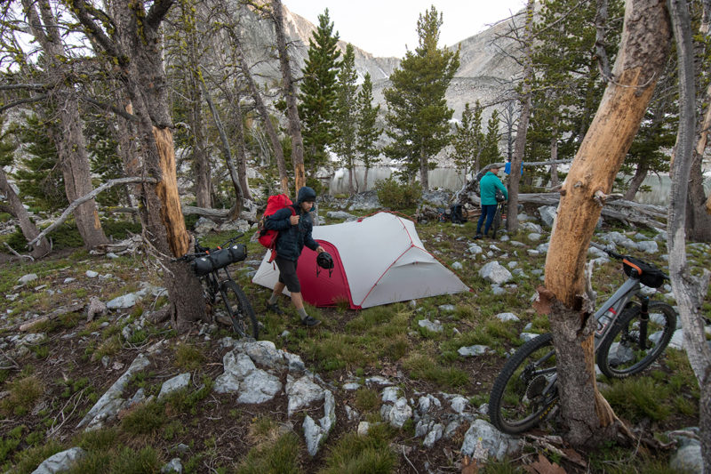 Bikepacking in camp